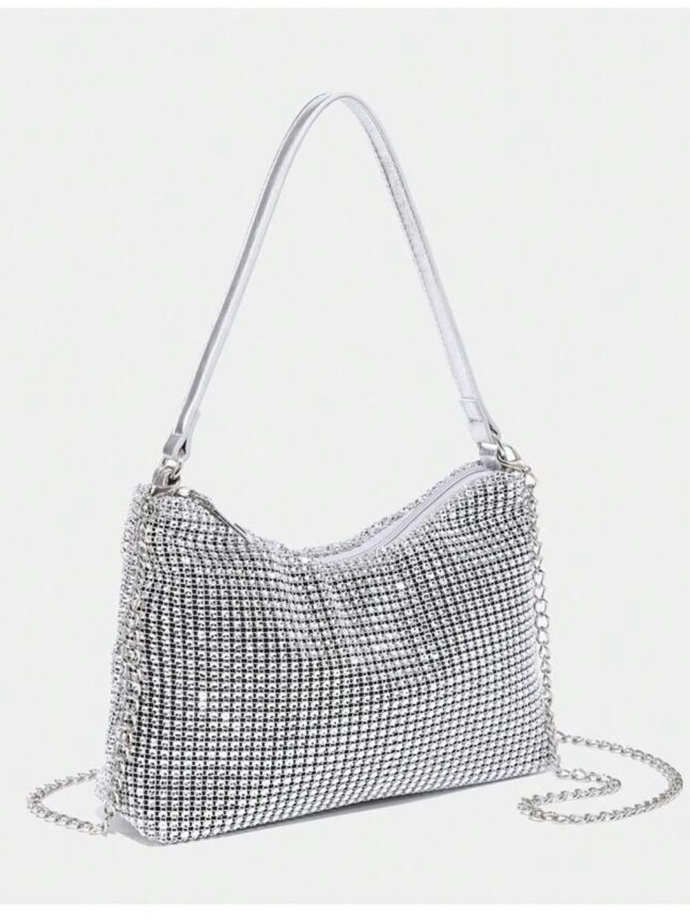 Women’s Rhinestone Silver Handbag Crossbody Bag